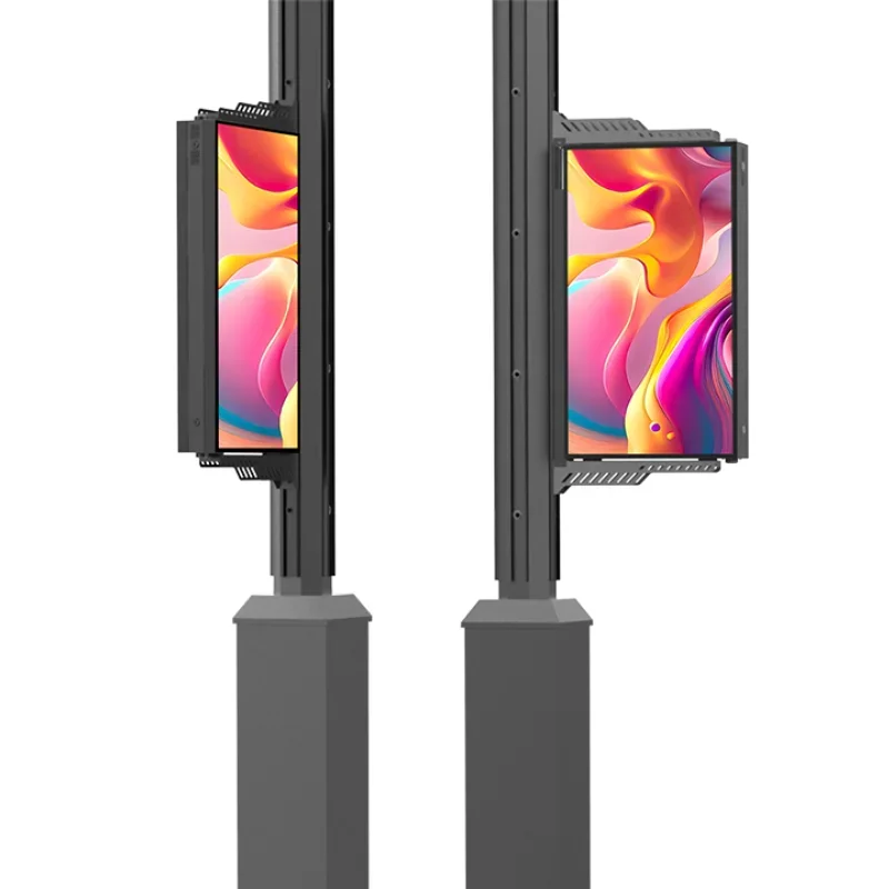 Customized 3000nits 55 49inch Outdoor waterproof kiosk Poster Screen Light Pole Advertising LCD Screen On Street Lamp Post