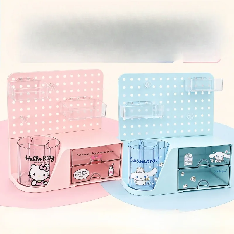 Японский настольный органайзер Sanrio с мультяшным дизайном, полка-органайзер для косметики, прямые поставки с завода, шкафчик Kawaii, новинка, хит продаж