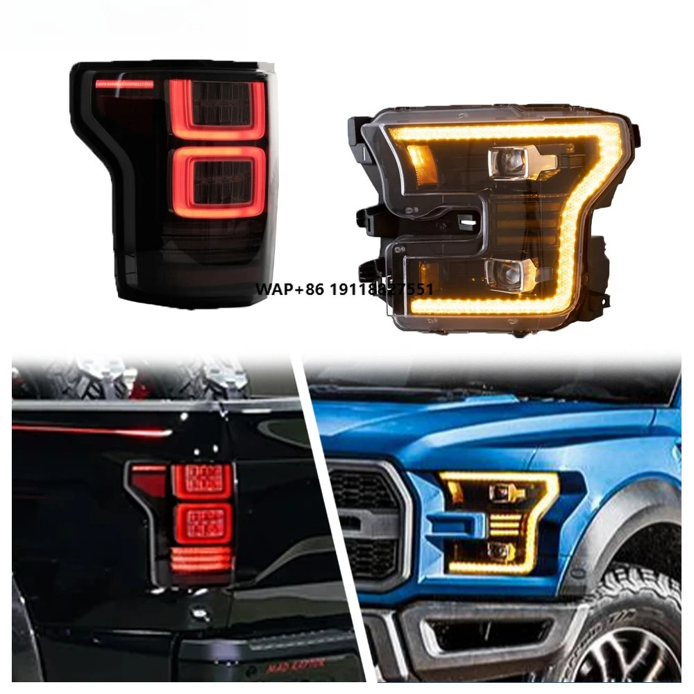 

HETOP F150 Headlight Taillight 2015-2020 Set Custom 13th Dual Beam Upgrade LED Sequential Turn Signal Tail Lamp for