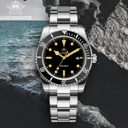 ADDIESDIVE 2024 New Watches Luxury Bubble Mirror Glass C3 Luminous Ceramic Bezel Quartz Watches 200m Waterproof Steel Dive Watch