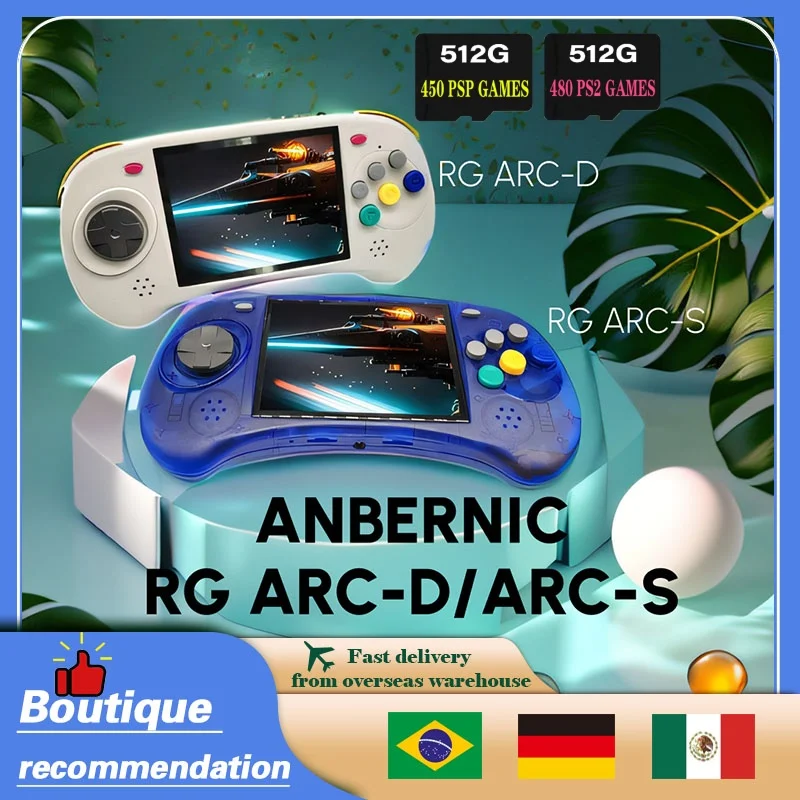 ANBERNIC RGARC-D RGARC-S Handheld Game Consoles Android Linux HD 4 INCH IPS Screen OCA Full Lamination 640X480Video Game Console