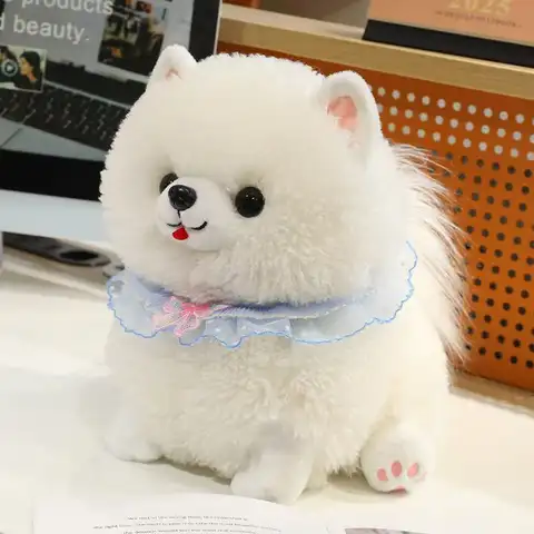 25/35cm 시뮬레이션 귀여운 포메라니안 인형 봉제 인형 수제 인형 만화 애니메이션 귀여운 베개 어린이 생일 선물 인형