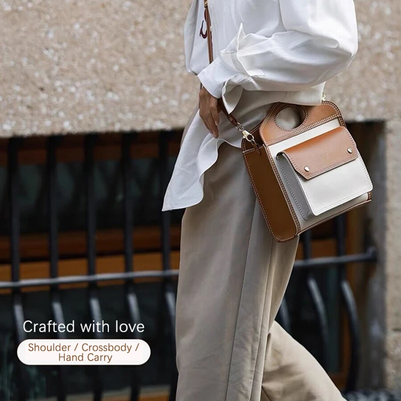 Vintage Shoulder Crossbody Bags for Women 2024 Trend Hasp Small Satchels PU Leather Handbags Female DIY Cow Leather Purses