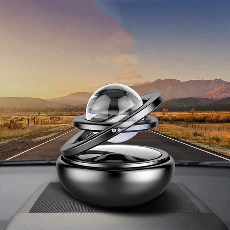 Auto Car Double Ring Rotating Solar Energy Suspension Auto Air Freshener Fragrance Dispenser A Fascinating Maglev Design 2020