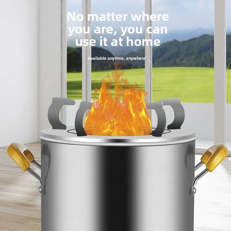Portable camping outdoor gasifier stove, rural outdoor wood-burning stove, field stove, firewood