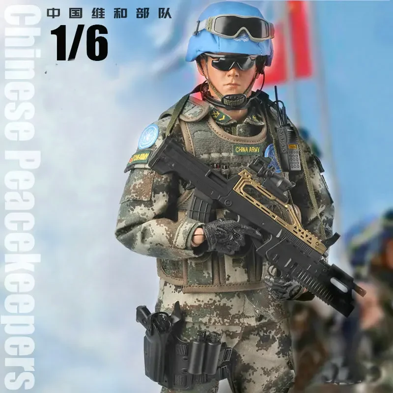 Figura de acción de pavo real chino de 12 pulgadas con equipo de armas, soldado del ejército a escala 1/6, modelo militar, juguetes prepintados para regalo de niños