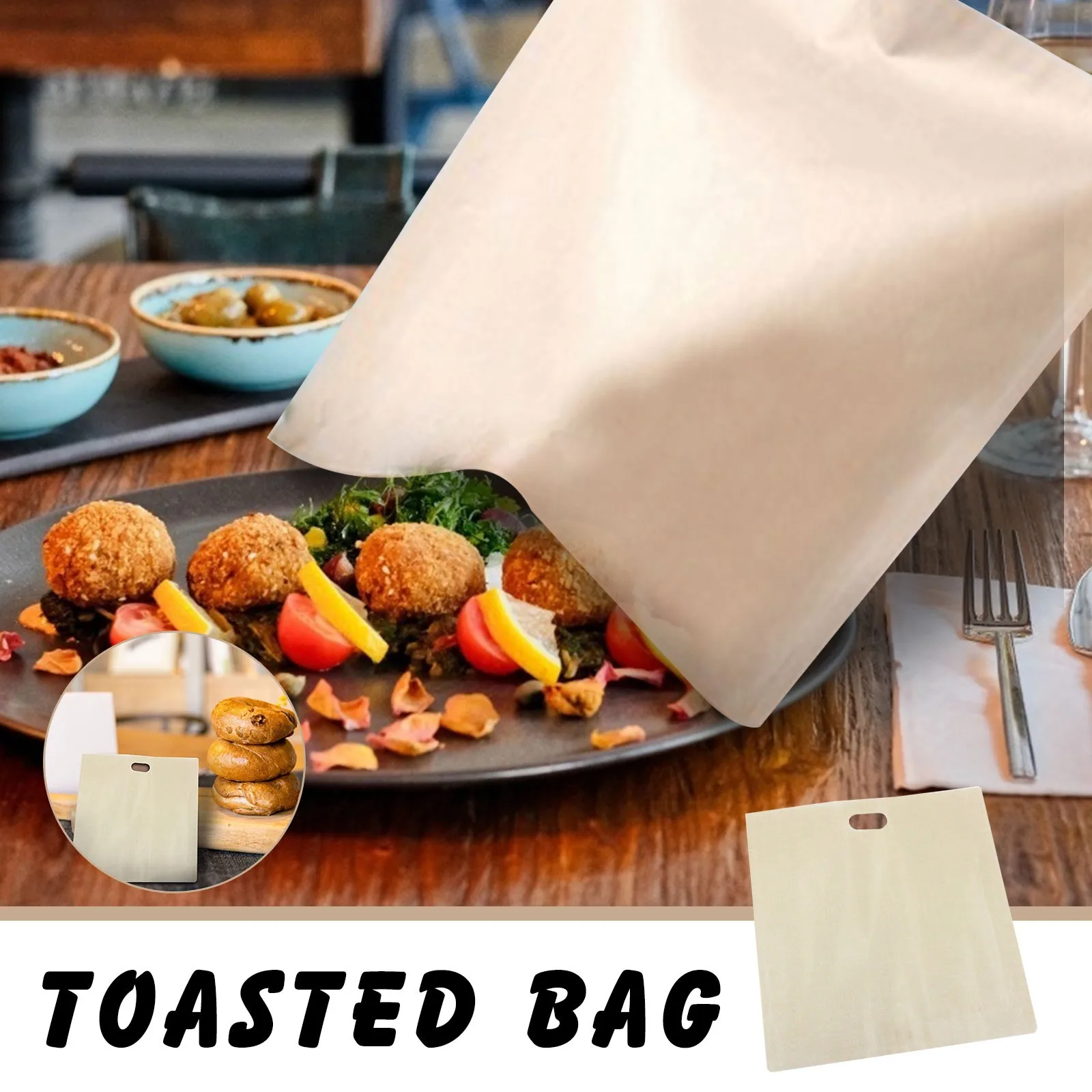 12Pcs Reusable Toaster Bag Non-Stick Bread Baking Bag Sandwich Bags Toast Microwave Heating Pastry Tools 17X19cm