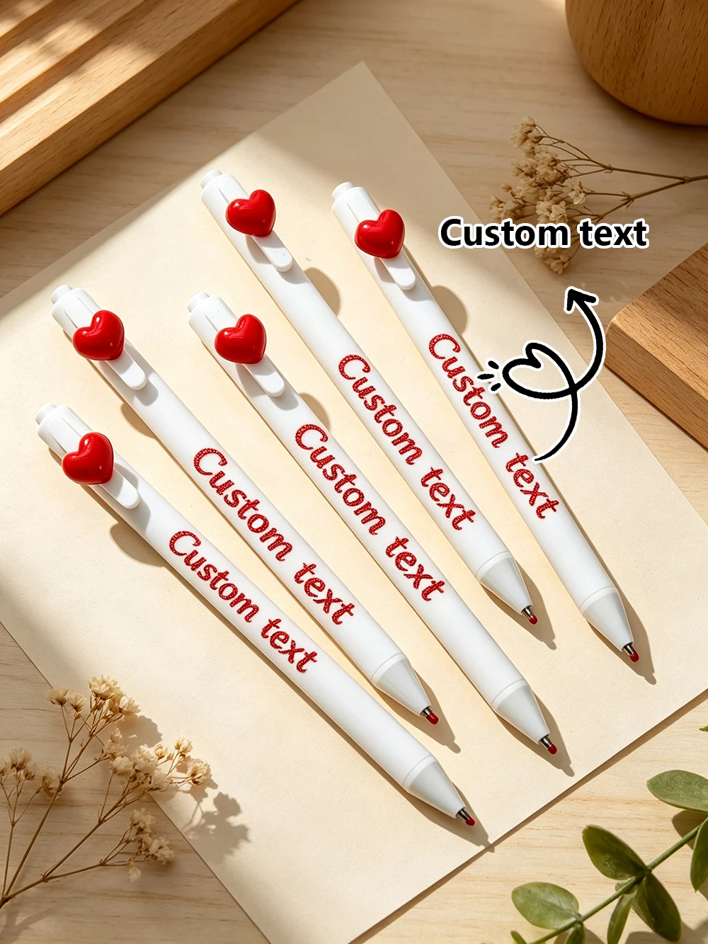 Custom Name Heart White Ballpoint Pen Personalized Wedding Favors Cute Bridesmaid Proposal Gift Bridal Shower Guest Favor