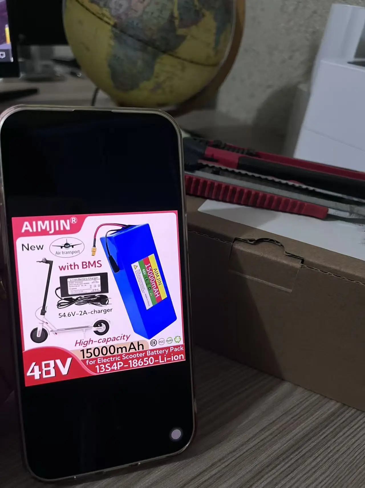 

13S4P 15000mAh 48V Lithium-ion Battery Pack, 54.6V Charger, with BMS, Suitable for Electric Scooter Bicycle