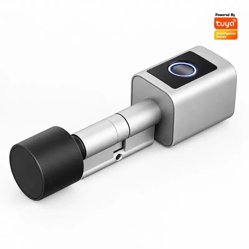 Tuya Bluetooth Fingerprint Password Smart Door Lock Cylinder Home Security Replace Old Wooden Lock