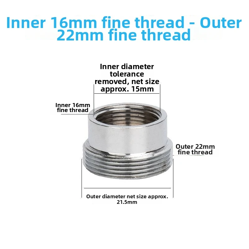 Copper Faucet Conversion Adapter Compatible with 16mm and 22mm Aerator Threads for Use in Residential and Commercial Plumbing