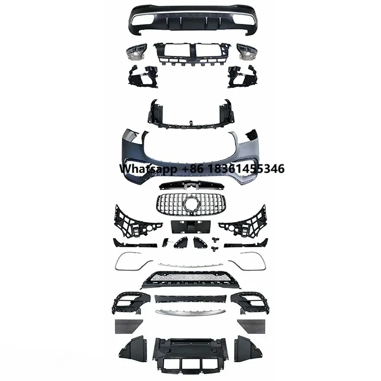

For W167 GLS 2019-2022 GLS63 Style Car Bumper Front Lip Rear Diffuser Side Skirt Vents Spoiler Body Kit