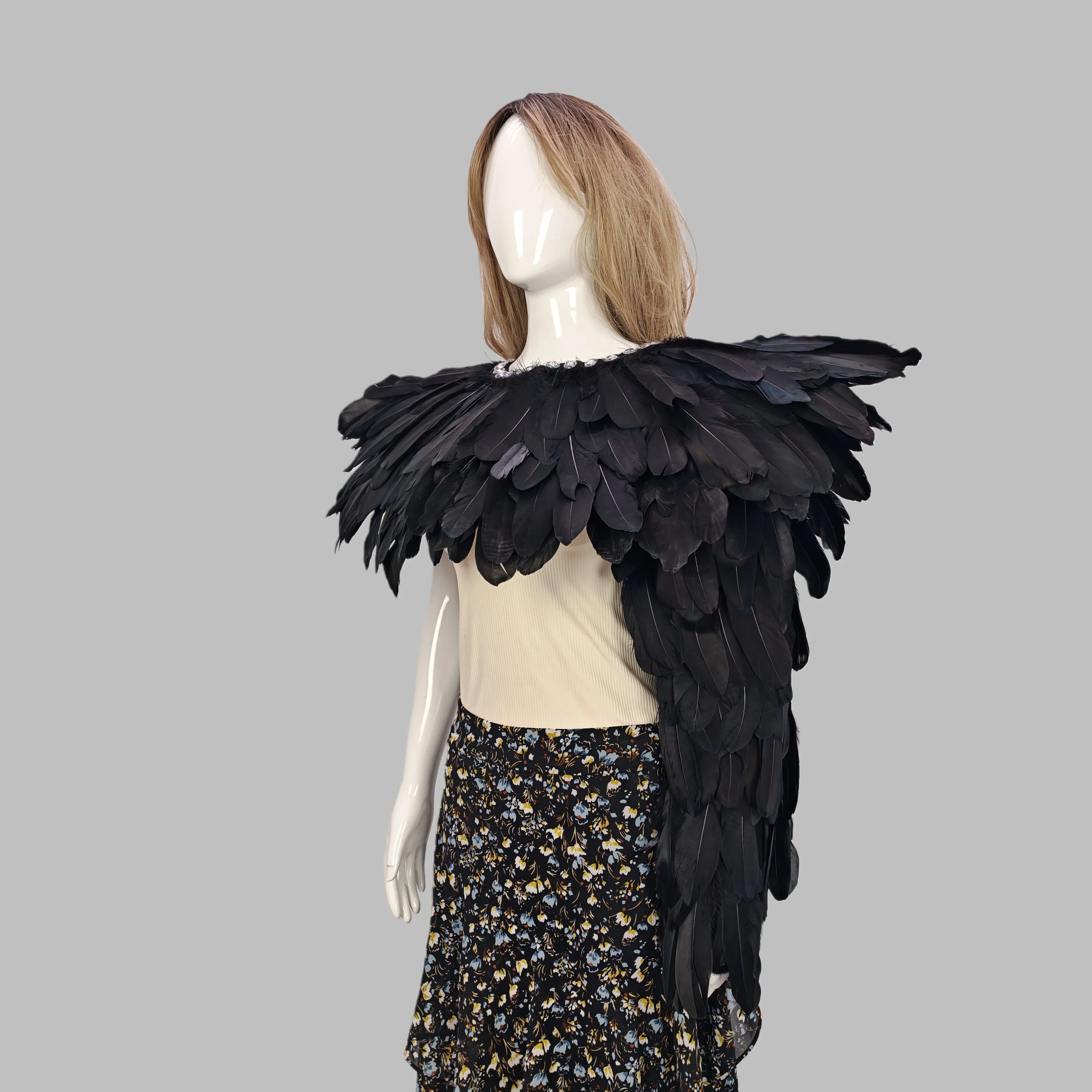 女性用フェザーコスチュームセット-ショールと腕章付き-ハロウィン-クリスマス-カーニバル-ファッションショー-ボールアクセサリー用