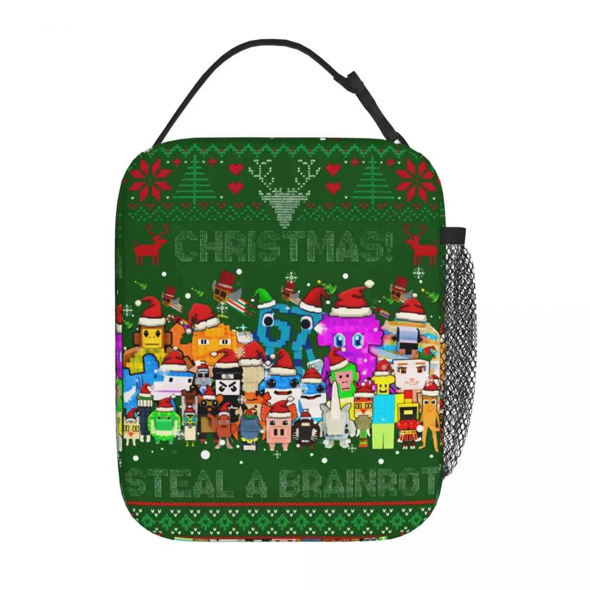 Every Steal A Brainrot Funny Christmas Brainrot Insulated Lunch Bags Thermal Bag Lunch Container Tote Lunch Box Bento Pouch
