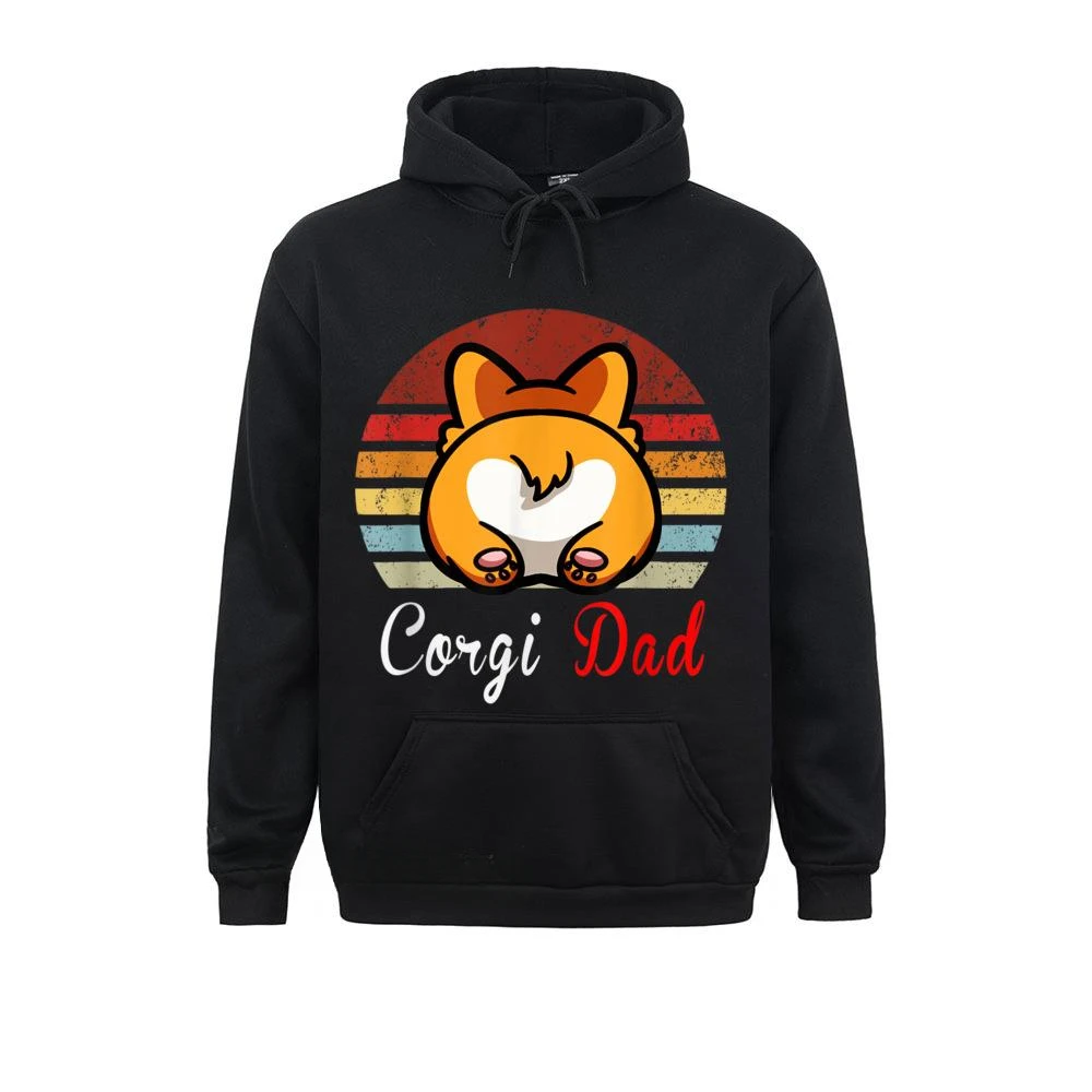 Hoodies Sportswears Vintage Retro Corgi Dog Love Dad Mom Boy Girl Funny hip hop Fall Long Sleeve Mens Fashionable clothes Unisex