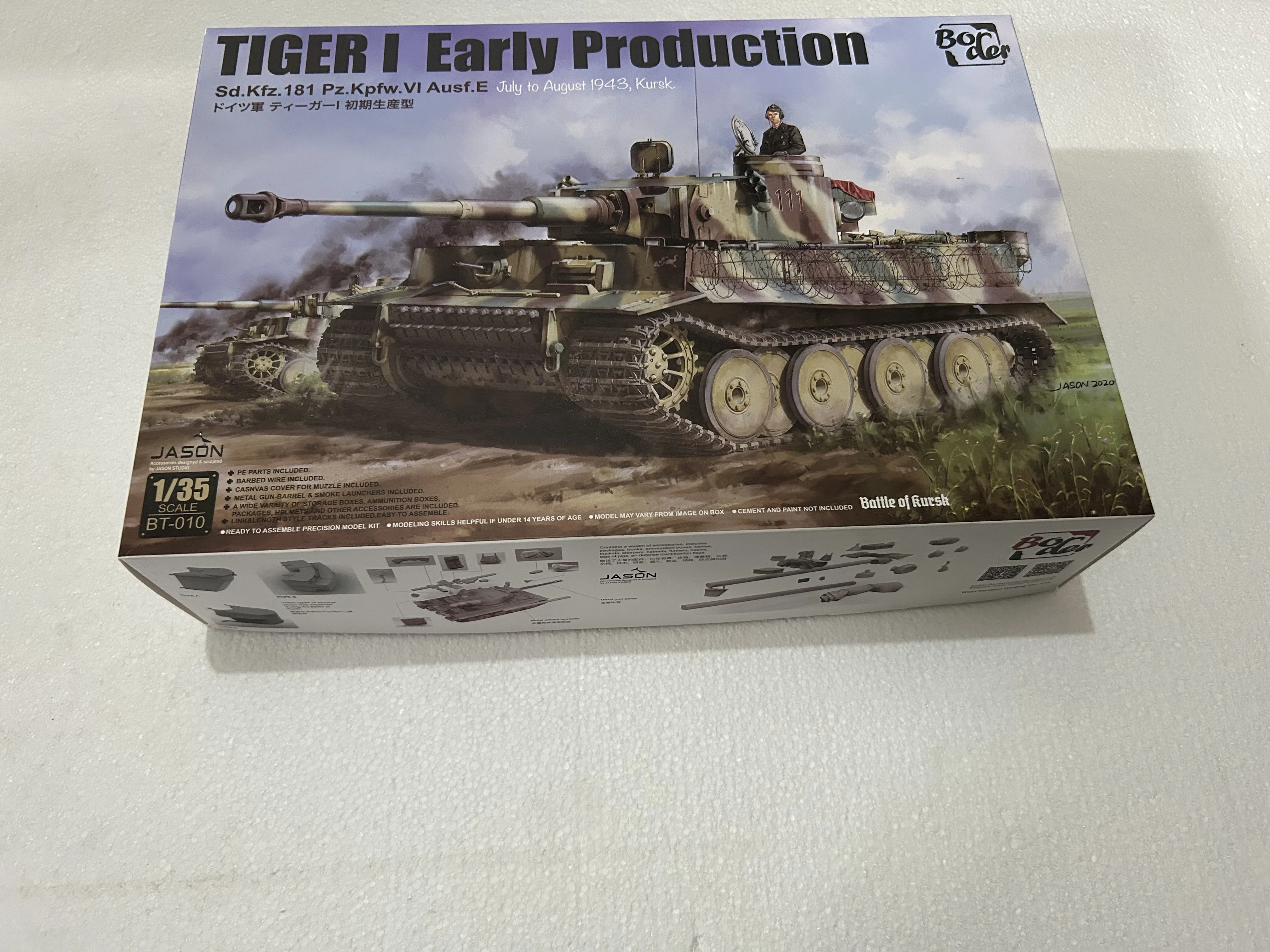 Assembly Tank Model Kit Border BT-010 Tiger 1 Tank Early Production Type with Metal Barrel 1/35 Assemble