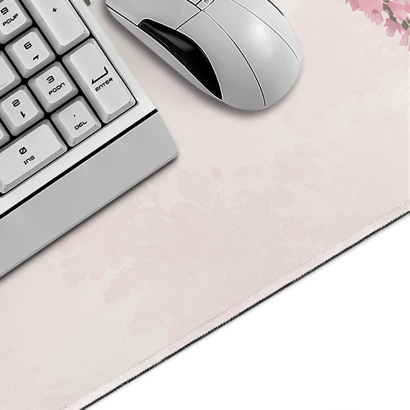 Mouse Pad Gamer Elegant Pink Flowers printon demand New Custom HD Mousepad XXL Office Carpet Natural Rubber Desktop Mouse Pad