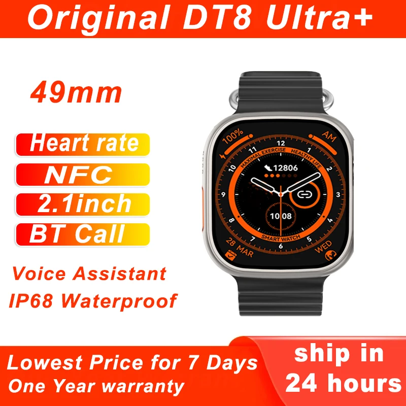 Original DT8 U ltra+ Smart Watch NFC 49mm 2.1'' Big Screen Sports GPS tracker Bluetooth Call Waterproof Smartwatch Men Women