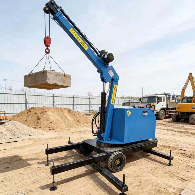 Garage Engine Lifting Mobile Crane Electric Hydraulic Telescopic Arm Floor Crane With Best Prices For Warehouse Cargo Lifting