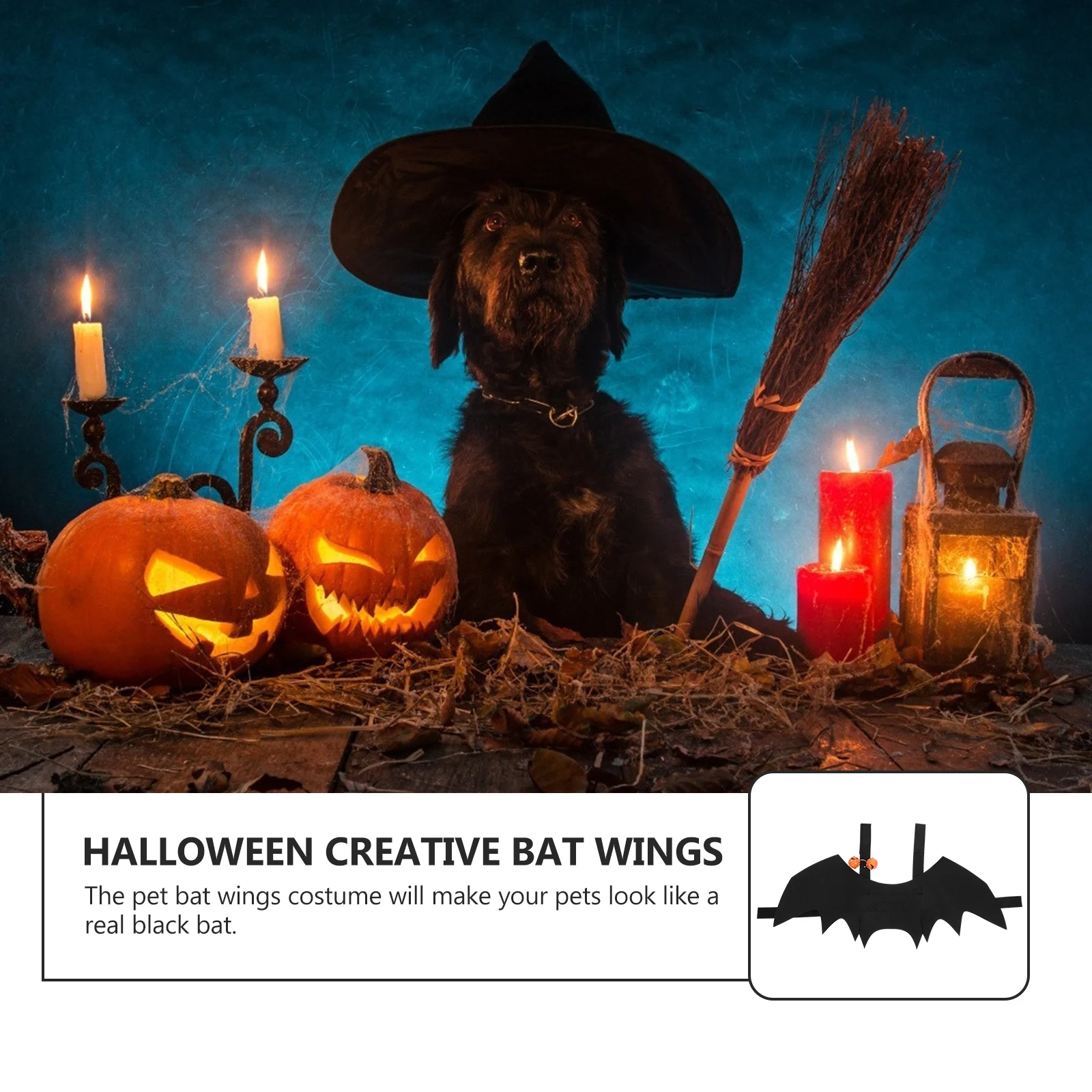 

Bat Wings Toy Halloween Pet Costume Adorable Bat Wing Cloth Material Lightweight Safe Adjustable Dog Cat Supplies