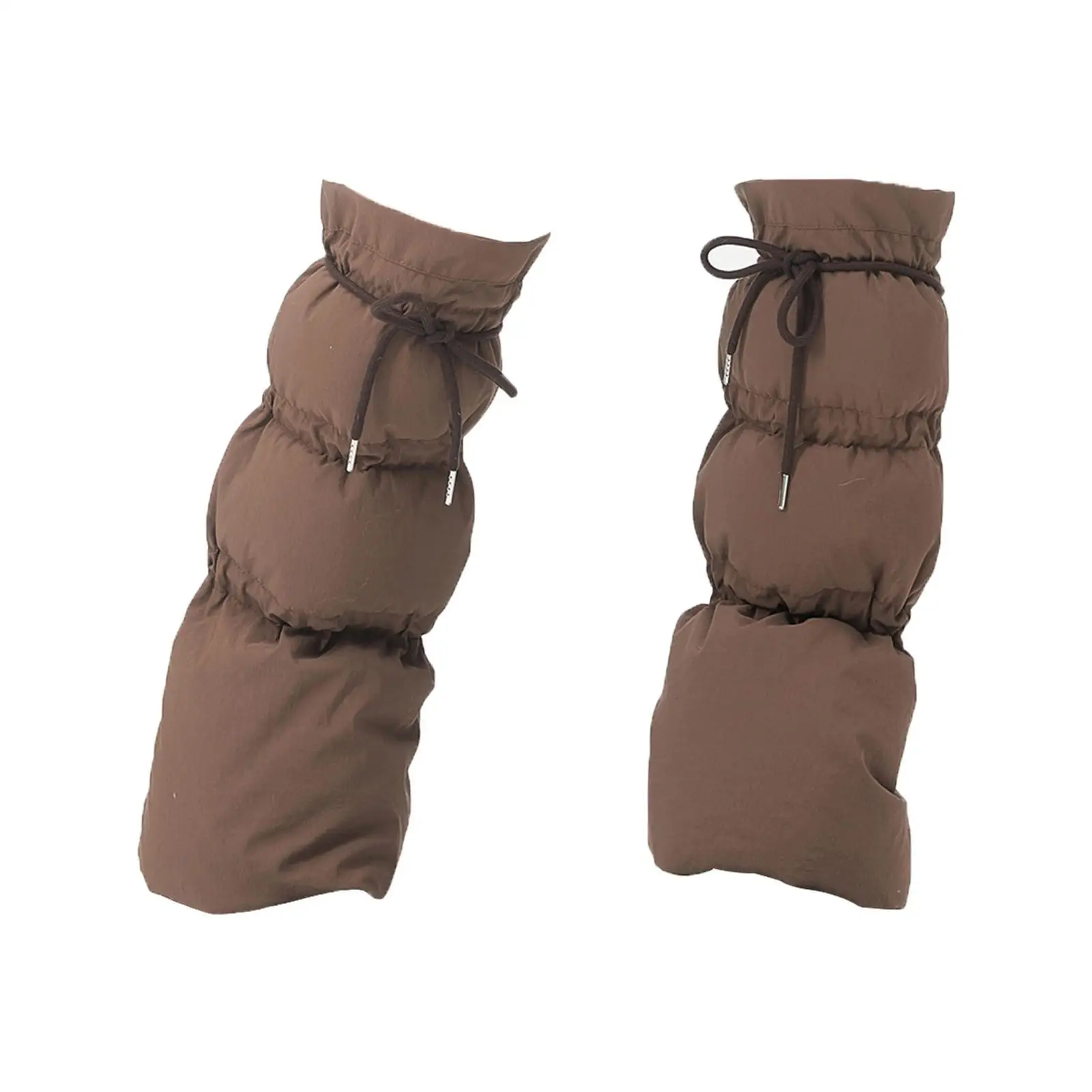 Outdoor Women Padded Leg Warmers Winter Thermal Flared Boot Covers Adjustable Drawstring Breathable Long Socks for Backpacking
