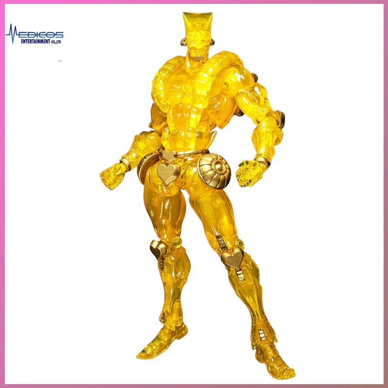 

Коллекционная фигурка Medicos Super Action Statue The World Ver CLEAR GOLD 16.5см JoJo, оригинальный гараж-кит, подарки, игрушки, модель, кавайная.