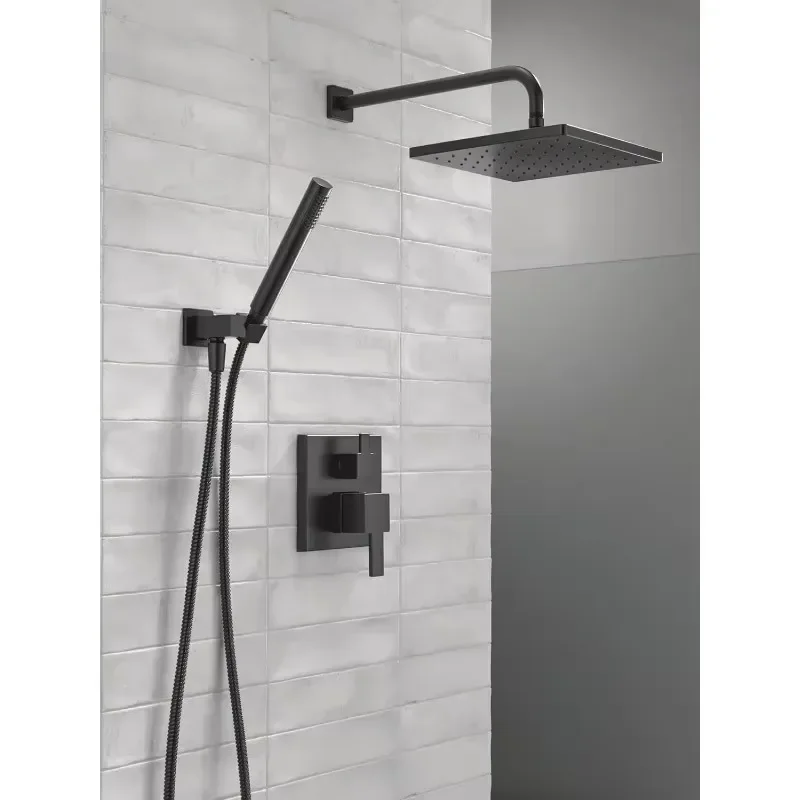 ‎Delta Faucet Company Faucet Modern  Shower System Rain Shower Head and Handheld  Rainfall Shower System Brushed