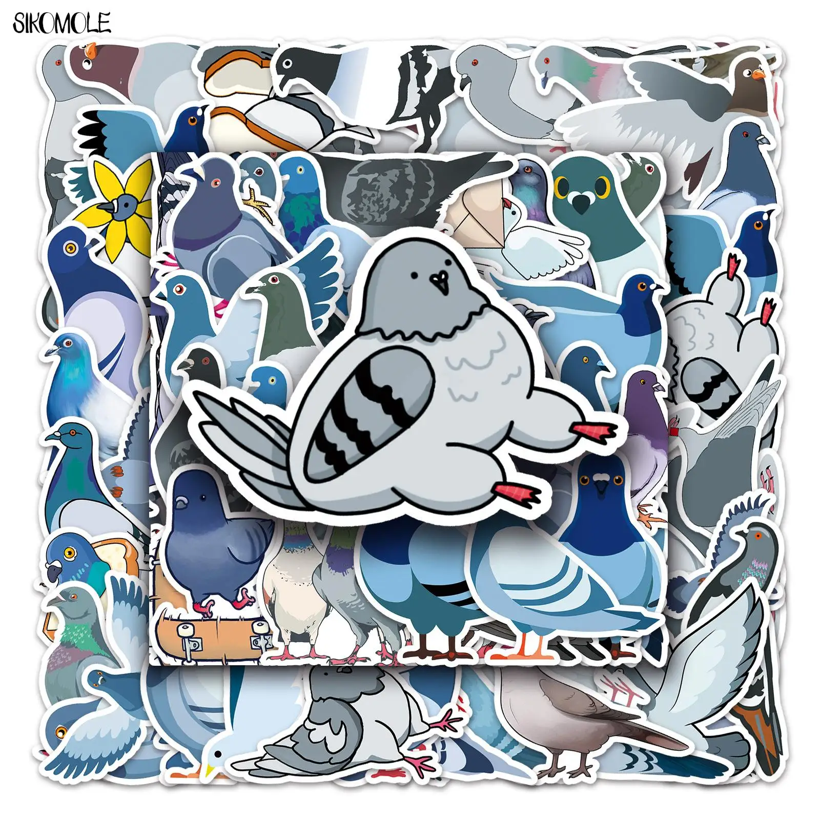 10/30/50pcs Cute Dove Graffiti Stickers Bird Cool Animals DIY Laptop Suitcase Skateboard Guitar Cartoon Sticker Kid Gift Toys