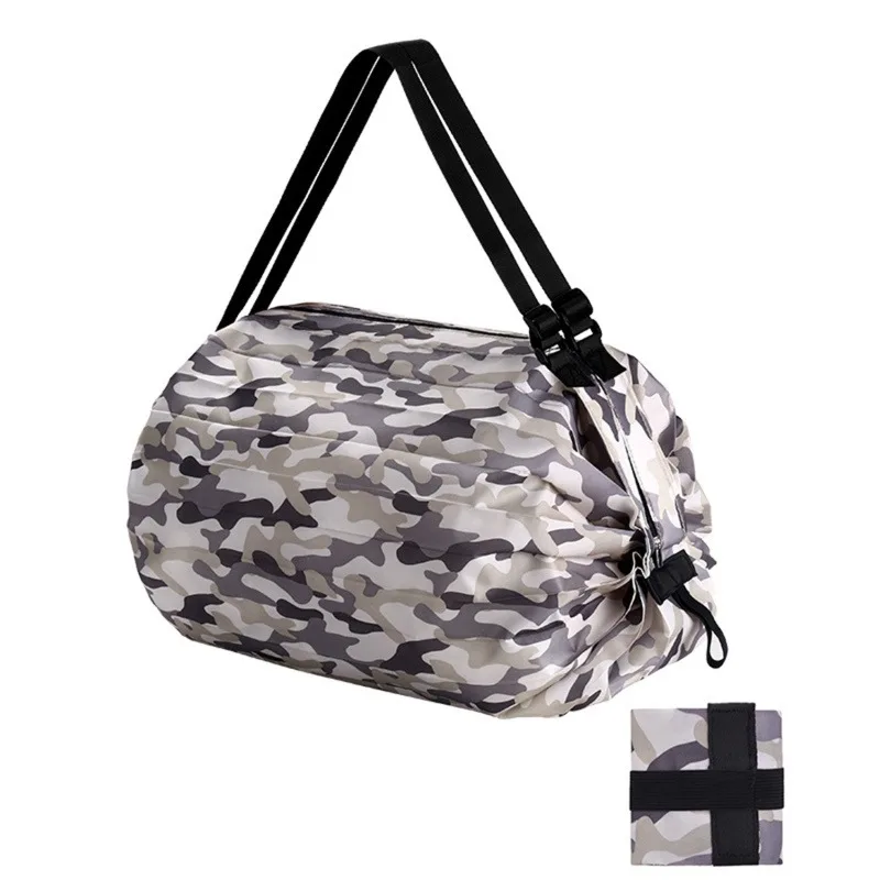 1pc Foldable Shopping Bags Foldable Storage Bag With Handle Portable Travel Camouflage Handbags Large Capacity Nylon Bag