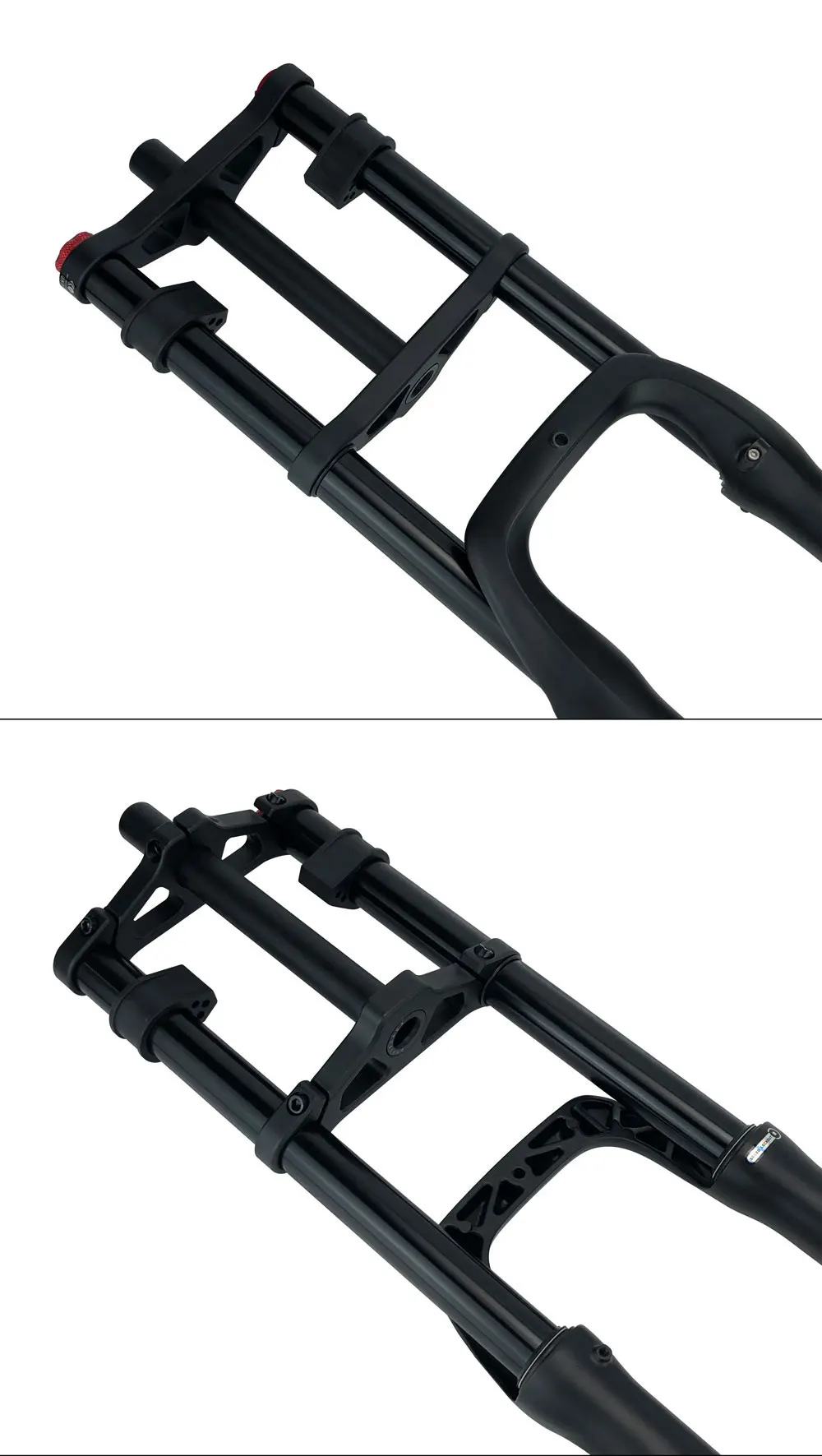 20x4.0 26*4.0 MTB Dual-Motor Luftfederungsgabel QR 9*135mm 15*135mm Strand Schnee Motorrad Elektro E-Bike Doppelkronen-Luftgabel – Detail 13