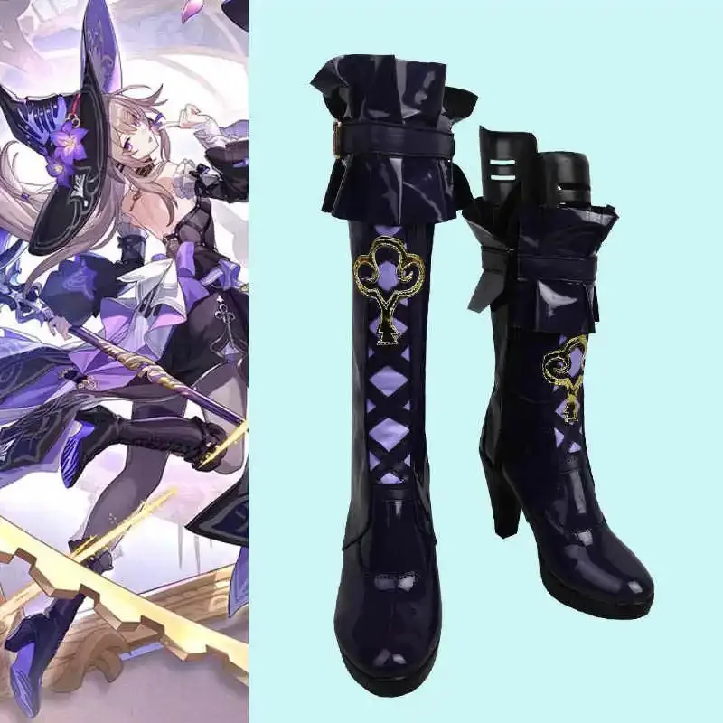 25COSHerta تأثيري أحذية لعبة هونكاي ستار السكك الحديدية الدعائم أحذية هالوين ملابس الحفلات اكسسوارات الكبار الرجال النساء أحذية طويلة