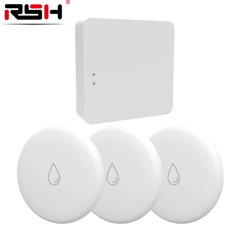 ZIGBEE Water Sensor Hub Wireless Water Leak Sensor Leak Detector Mini  for Alarm Buzzer Smart Home for Kitchen Bathroom Basement