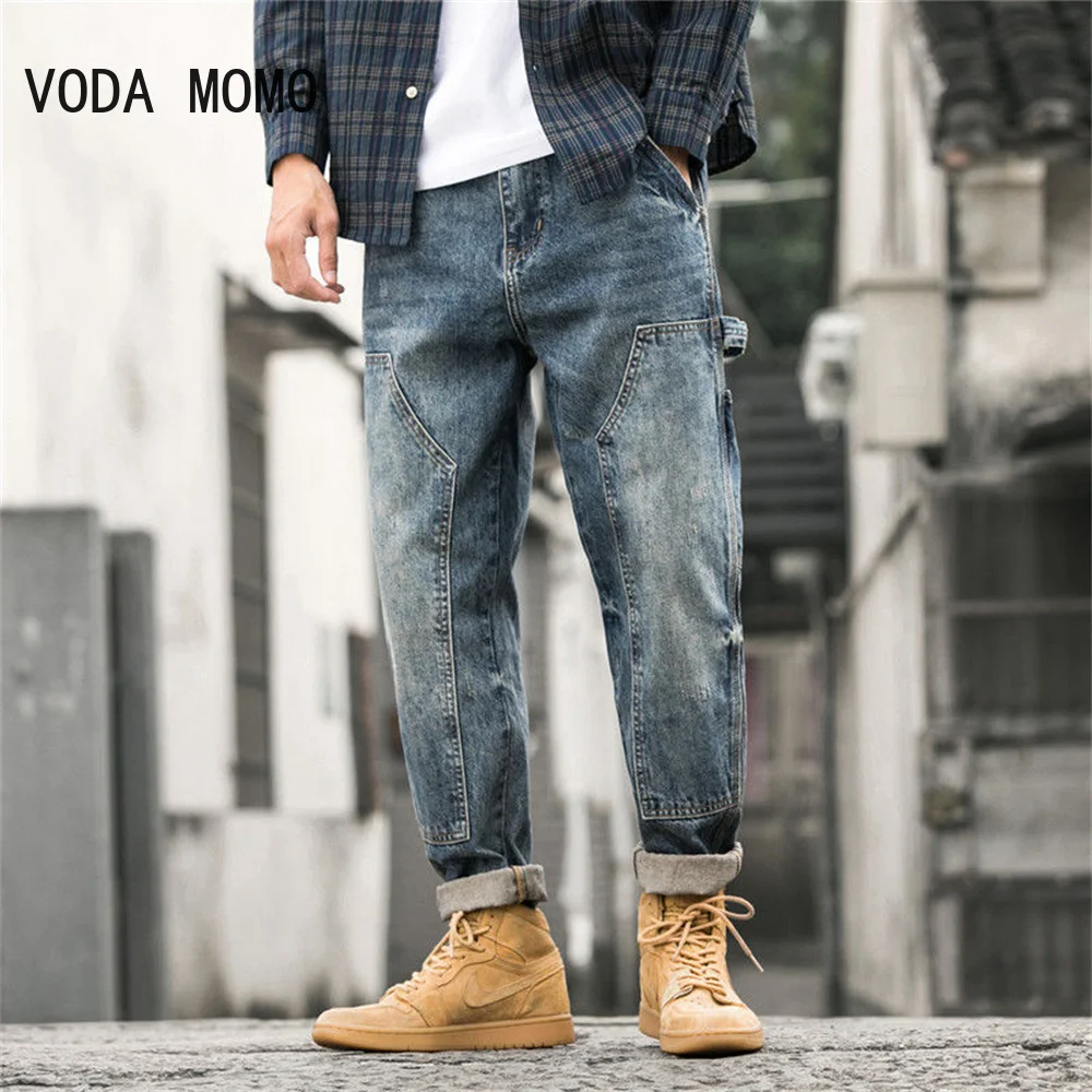 

Men's Jeans Pants Casual Vintage Baggy Clothing Straight Leg Trousers Korean Fashion Man Streetwear Pop Harajuku Oversize Pants