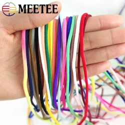 Meetee 5Meters 3mm/5mm Nylon Elastic Band For Ear Hanger Lace Ribbon Shoes Strap Shoulder Webbing DIY Handmade Accessorie