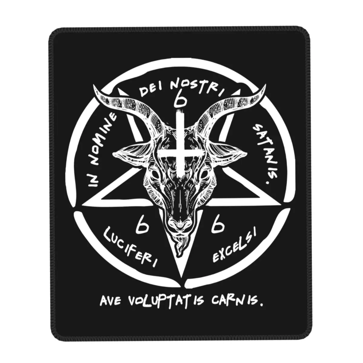 666 Baphomet แผ่นสแควร์ลื่นยาง Mousepad สำหรับ Gamer PC คอมพิวเตอร์แผ่น Sigil ของซาตานอัศวิน templar แผ่นรองเม้าส์