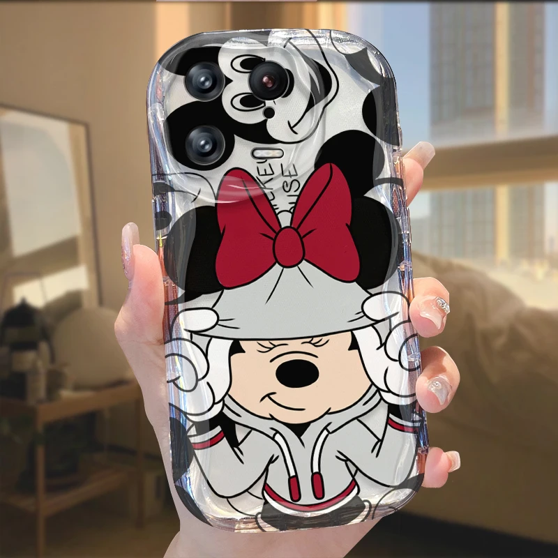 Mickey Minnie Wavy Edge Case for Xiaomi Redmi Note 13 12 11 Pro Plus 4G 5G 13C 12C Turbo 12S 11S 10 9 11A 9C Prime Clear Cover