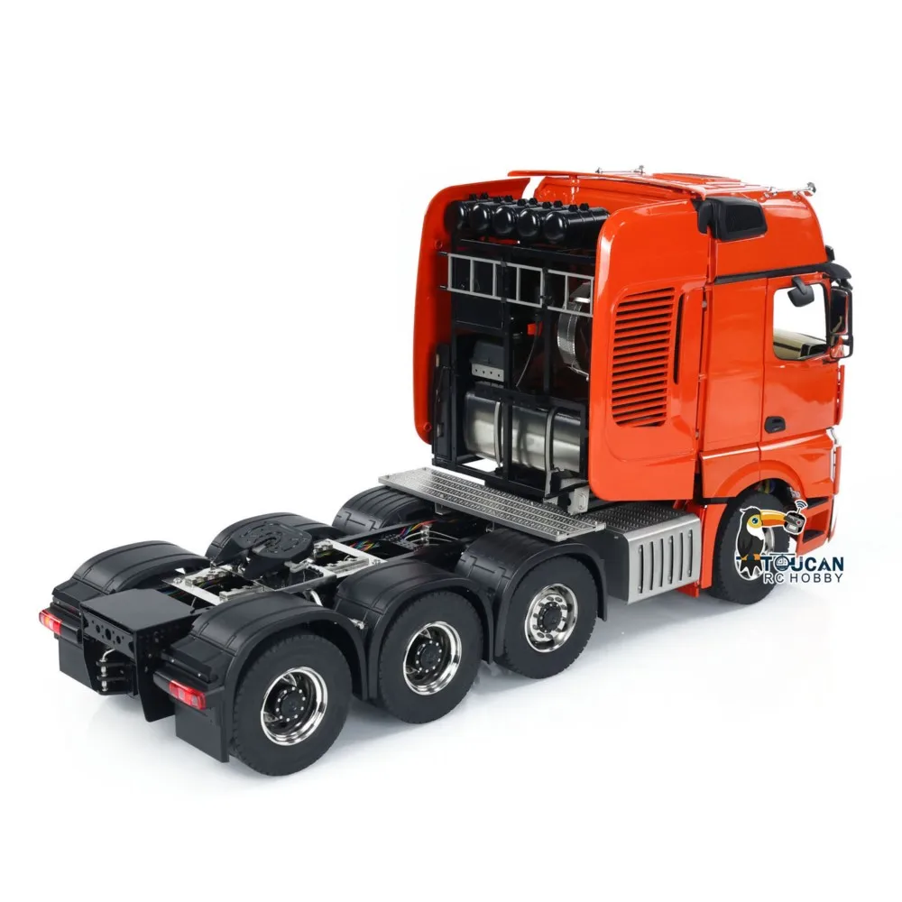 1/14 Metal 8x8 RC Tractor Truck Remote Control Car Customized Painted Model W/Differential Lock Motor Servo Sound Toy TH20008