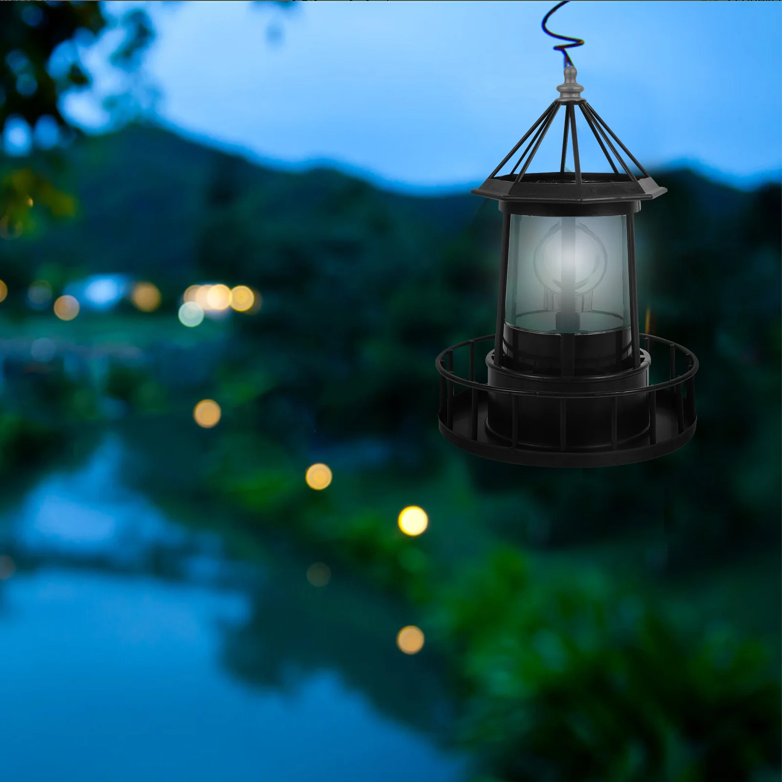 

Solar Powered Rotating Lighthouse Lamp Garden Decorative Light Waterproof Led Landscape Lighting Degree Revolving