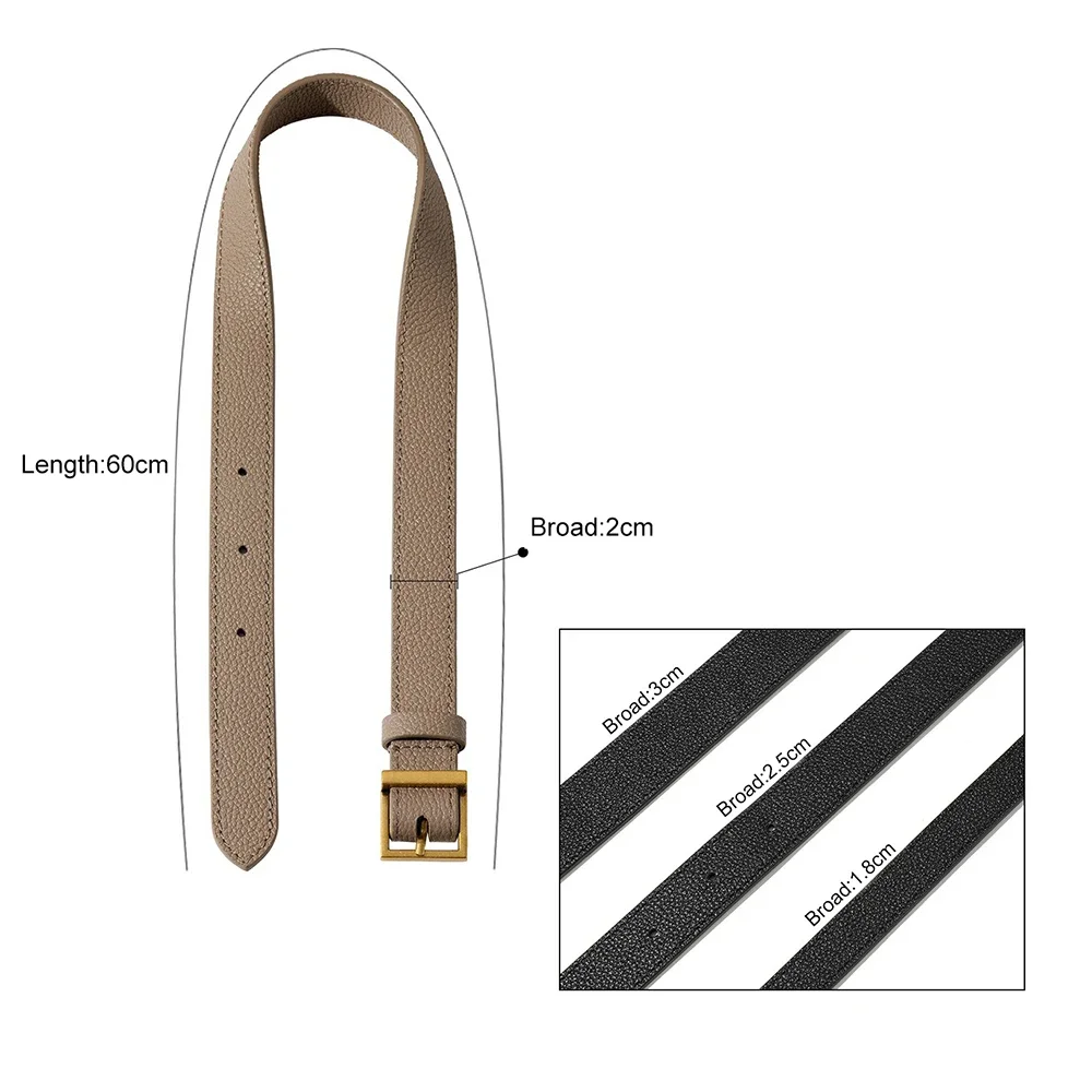 18/20/25/30mm Wide Top layer Cowhide Bag Extension Strap Clutch Bag Modified Long Shoulder Strap Chain Bag Strap WIth Alloy Meta