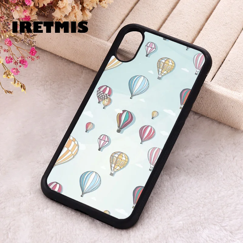 Iretmis Phone Cover Case For iPhone X XS Max XR 11 12 13 PRO MINI 14 15 16 Plus Rubber Silicone Hot air balloon