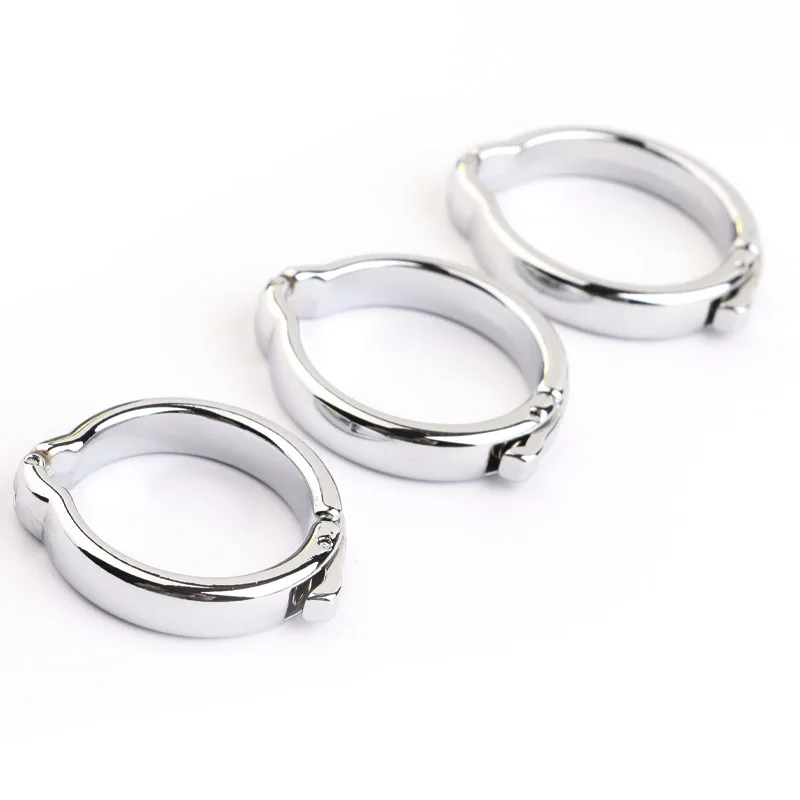 Stainless Steel Cock Ring Metal Penis Rings Adjustable Male Chastity Dick Delay Extender Scrotum Sex Toys for Men Exercisr