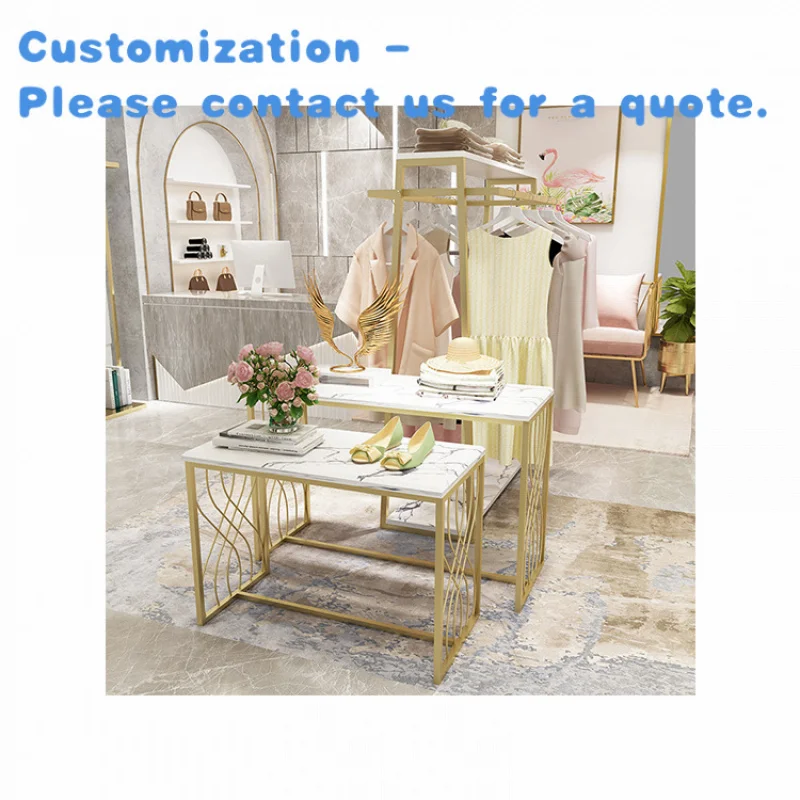 

custom.Kainice Hot Sale Boutique Store Design Nest Table Set Clothes Rack Shop Fitting Wall Mounted Garment Rack Nesting Display