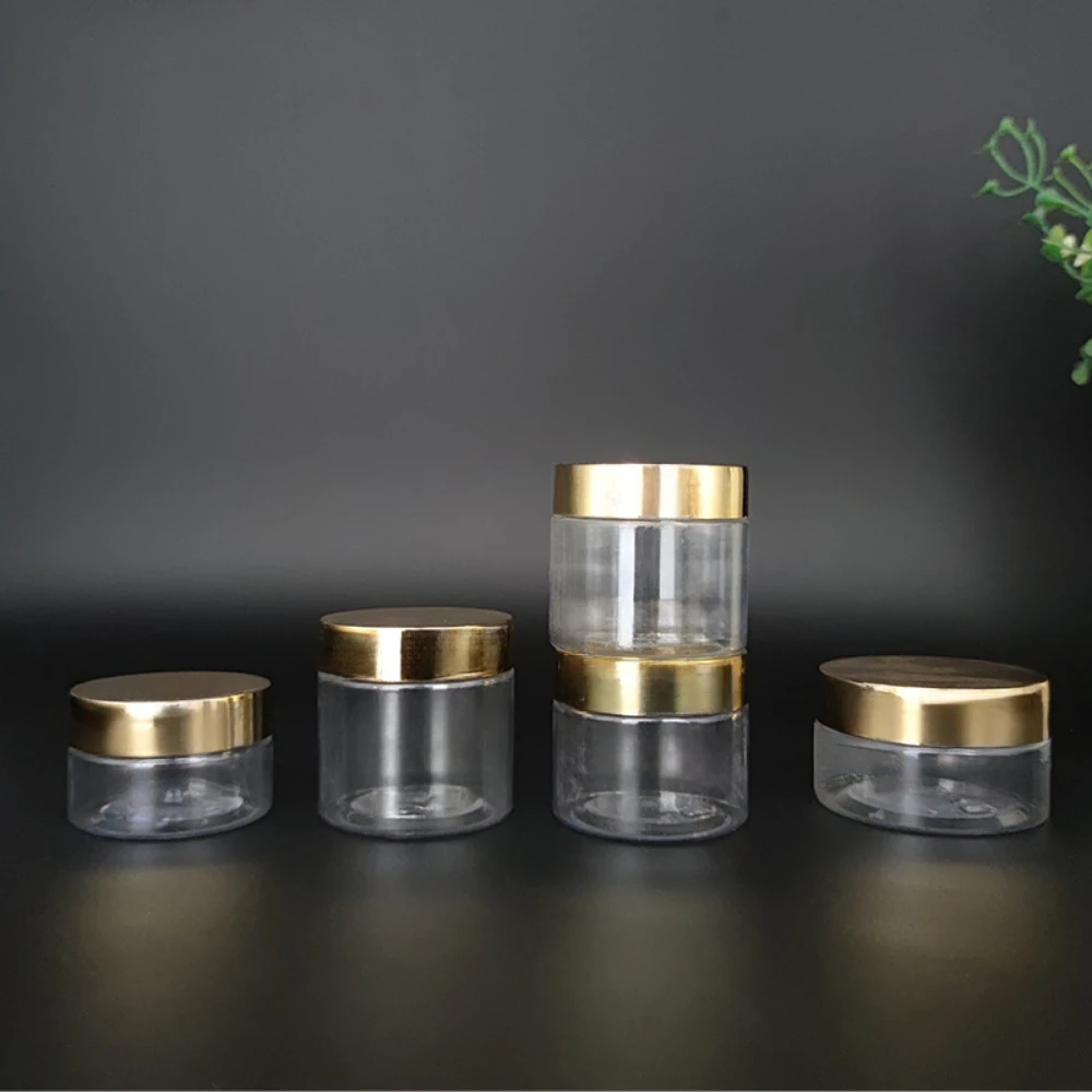 30 개/몫 30/50/60/80ml 골드 뚜껑 지우기 빈 리필 용 병 메이크업 여행 용기 아크릴 파우더 반짝이에 대 한 화장품 항아리