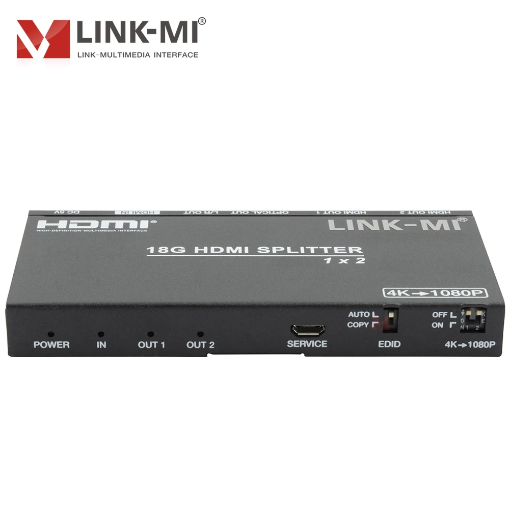 4K HDMI 2.0 Splitter 1x2/مستخلص الصوت، LPCM، DTS، تجاوز الإخراج ووظيفة قشارة سفلية 4K إلى 1080P عبر مفتاح الاتصال على اللوحة #2