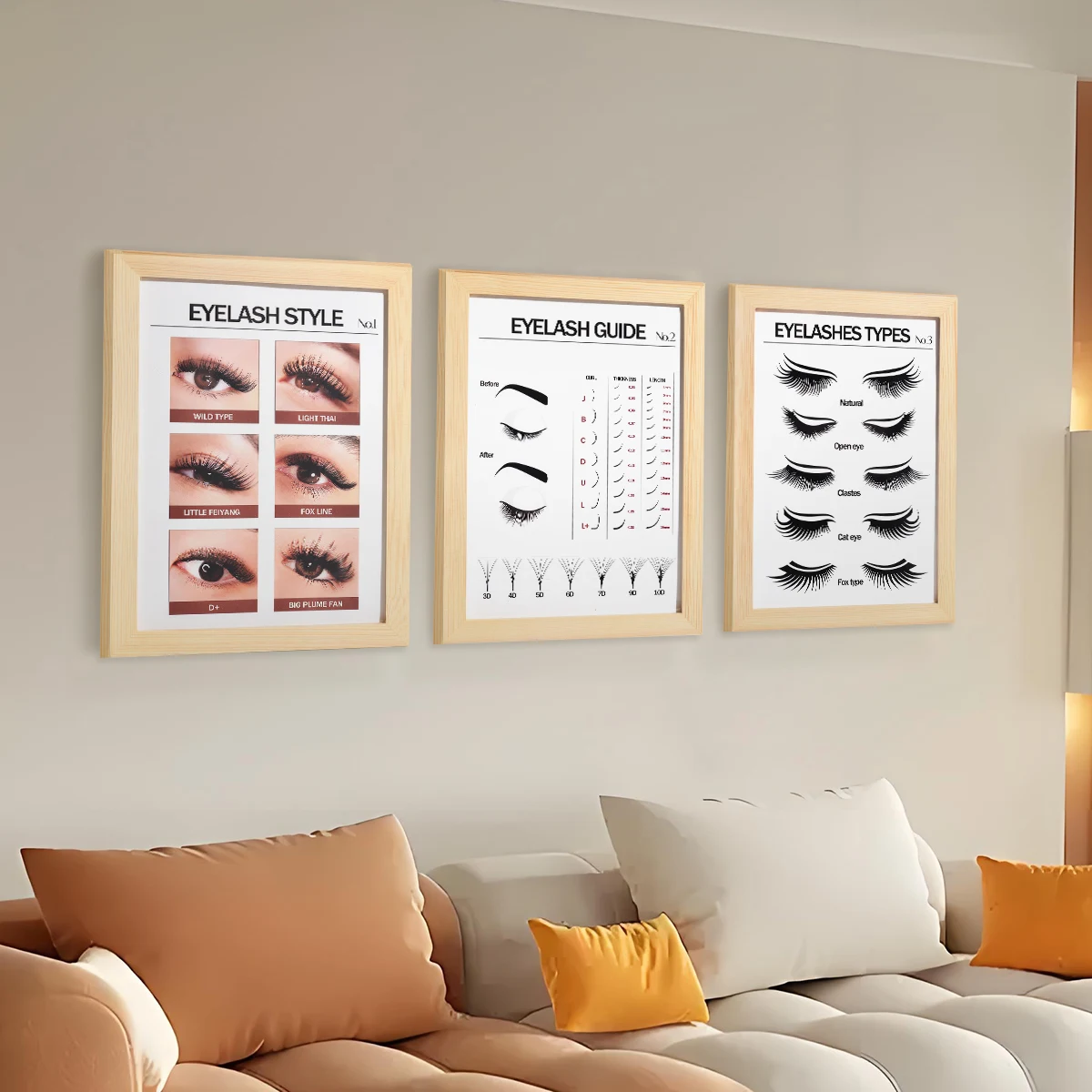 1 PC Eyelash display photo frame, eyelash extension guide painting, false eyelash poster frame, eyelash extension studio tools