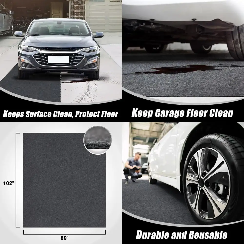

Oil-Absorbent Garage Floor Mat, 7'5 x 8'6, Durable and Easy to Clean, Ideal for Cars, Workshops, and Parking Spaces, Grey