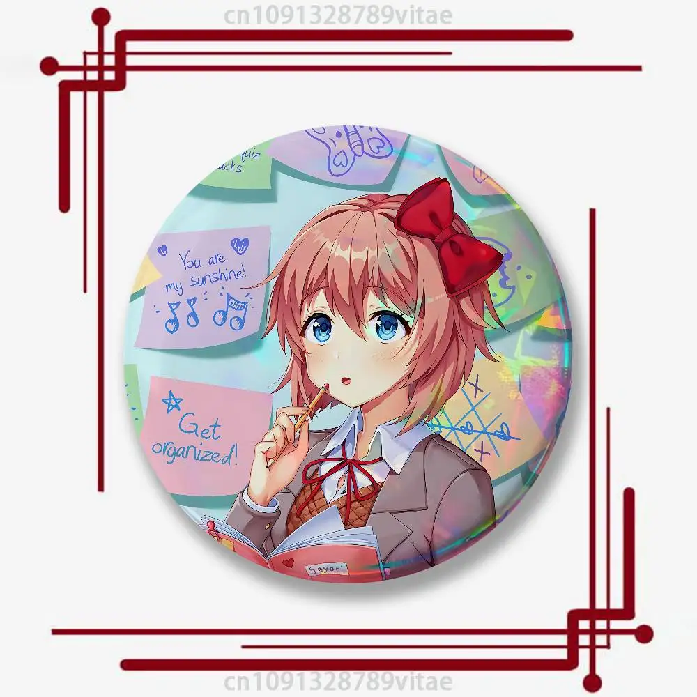 Niedliche S-Sayoris-S DDLC 25mm 75mm 44mm 58mm 32m Münzabzeichen, personalisierte handgefertigte runde Broschen, Anstecknadeln, Accessoires – Detail 5