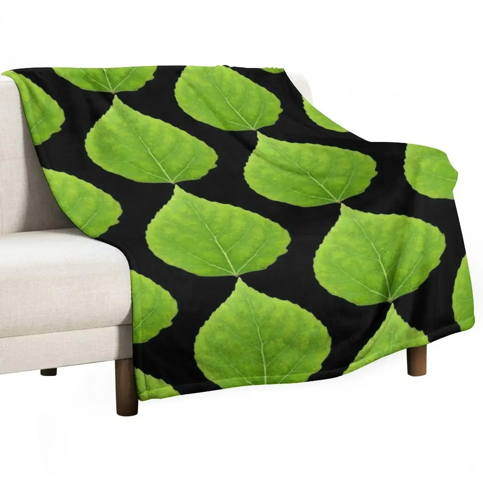 

Green Aspen Leaf #11 Throw Blanket Heavy Designers Blankets