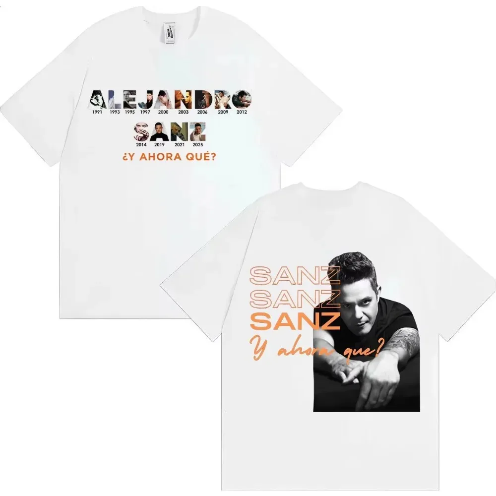 2026 Singer Alejandro Sanz Pop Music T-Shirt Fashion Casual Short Sleeve T-Shirt Hot Selling Unisex Streetwear for Teenagers