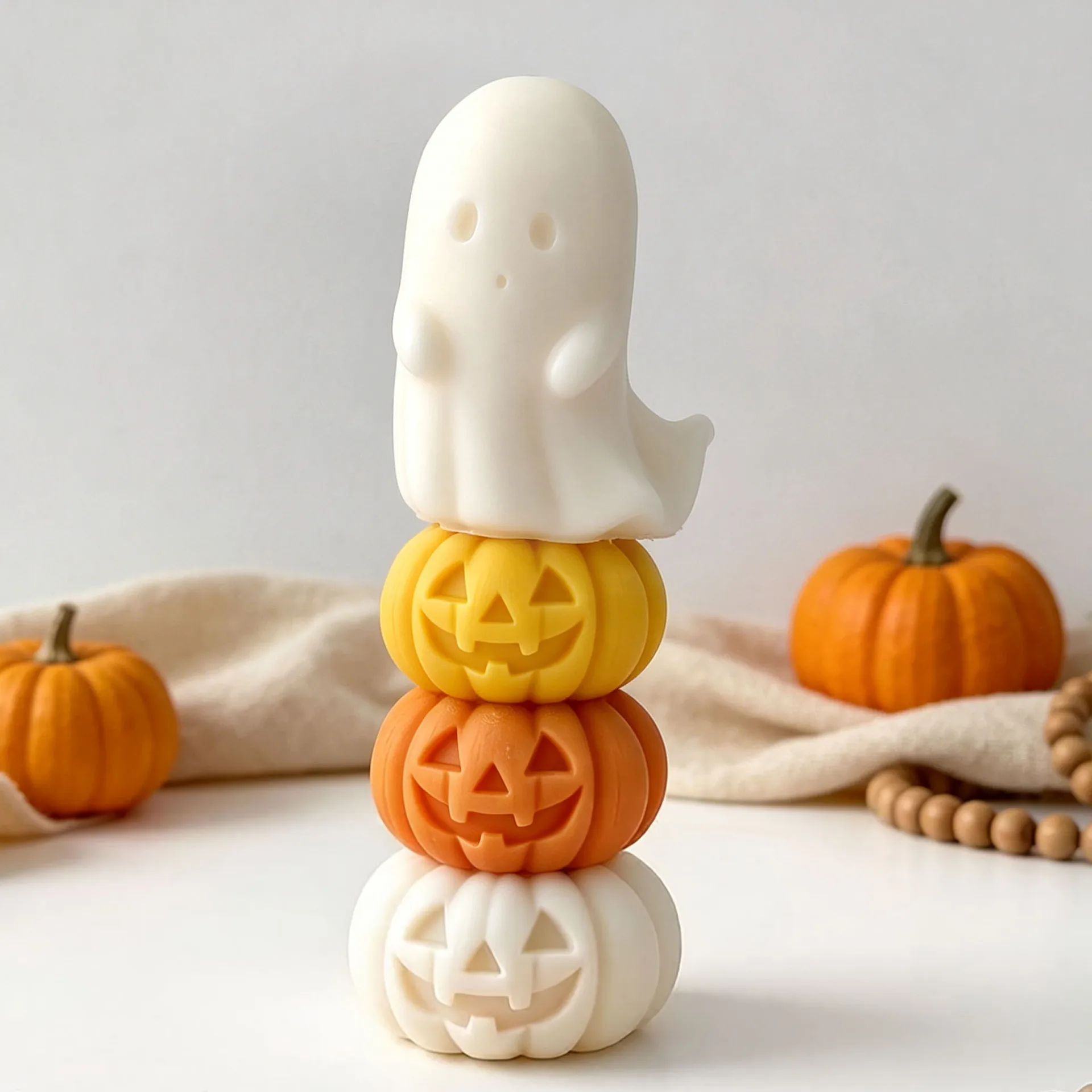 Halloween-Kürbis-Duftkerzen-Silikonform, Simulierte Teufel-Kürbis-Geister-Gipsformen, Süßigkeiten-Schokoladen-Backform – Detail 6